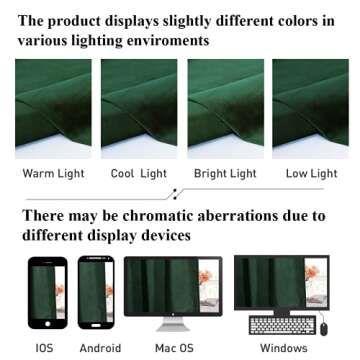 Luxurious StangH Dark Green Velvet Curtains for Home