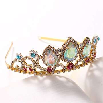 FUNLMO Rapunzel Crown Princess Crown Tangled Crown Rapunzel Tiara Rapunzel Costume Accessories for W...