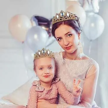 FUNLMO Rapunzel Crown Princess Crown Tangled Crown Rapunzel Tiara Rapunzel Costume Accessories for Women Halloween Cosplay Bridal Wedding Prom Birthday Gifts