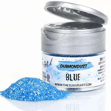 Blue Edible Glitter for Drinks, Cocktails, Cake Decorating, Strawberries, Chocolates & More | No Tas...