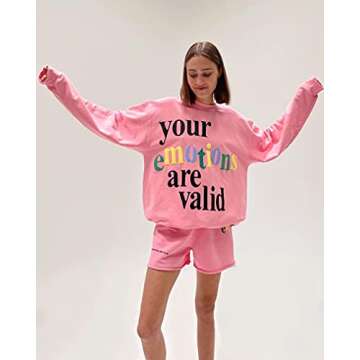 The Mayfair Group Women's Your Emotions Are Valid Soft Crewneck Sweatshirt (One Size Plus)