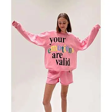 The Mayfair Group Women's Your Emotions Are Valid Soft Crewneck Sweatshirt (One Size Plus)