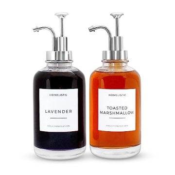 homelistic Syrup Dispenser for Coffee Bars, Set of 2 Glass Syrup Bottles with Chrome Pumps, 16.9 oz ...