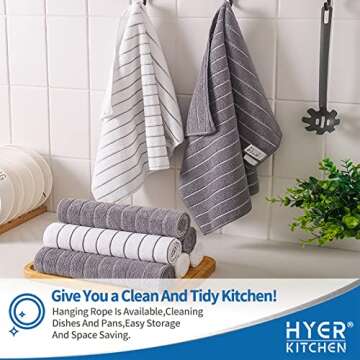 HYER KITCHEN Super Absorbent Microfiber Kitchen Towels