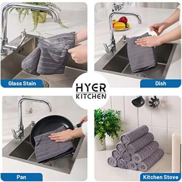 HYER KITCHEN Super Absorbent Microfiber Kitchen Towels