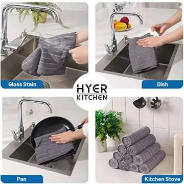 HYER KITCHEN Super Absorbent Microfiber Kitchen Towels