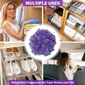 Lavande Sur Terre French Lavender Sachets for Drawers and Closets Fresh Scents, Set of 16, Home Frag...