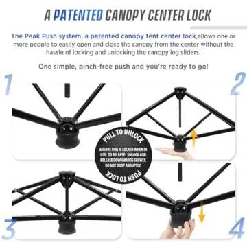 EAGLE PEAK 8x8 Pop Up Canopy Tent with Sidewall, Compact, Portable Slant Leg Instant Sun Shelter for Beach, Sports, & Camping, 8x8 Base 6x6 Top, Blue