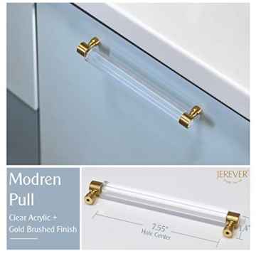 Clear Acrylic Drawer Pulls – Modern Gold Cabinet Handles
