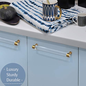 Clear Acrylic Drawer Pulls – Modern Gold Cabinet Handles