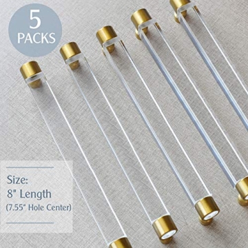 Clear Acrylic Drawer Pulls – Modern Gold Cabinet Handles