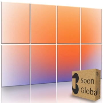 Soon Global 8-Pack Acoustic Panels, Soundproof Wall Panels, 48 X 32 Inches Sound Absorbing Panels, D...