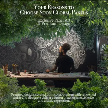 Soon Global 8-Pack Acoustic Panels, Soundproof Wall Panels, 48 X 32 Inches Sound Absorbing Panels, Decorative Acoustical Wall Panels, Acoustic Treatment for Recording Studio, Adhesive, Dusk Glow