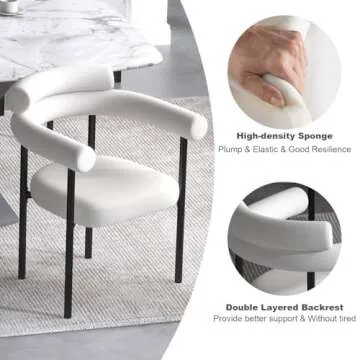 Stylish AODAILIHB White Kitchen Chairs Set of 2 - Modern Comfort