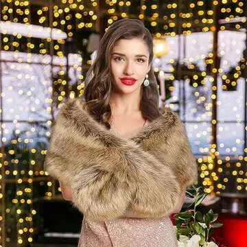 Dikoaina Women's Faux Fur Collar - Stylish Winter Accessory