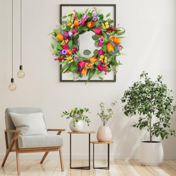 Vibrant Sggvecsy Spring Summer Wreath for Home Decor