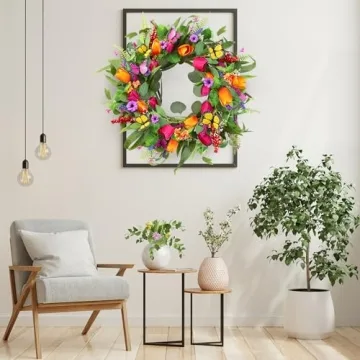 Vibrant Sggvecsy Spring Summer Wreath for Home Decor