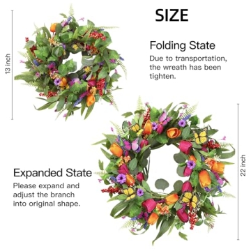 Vibrant Sggvecsy Spring Summer Wreath for Home Decor