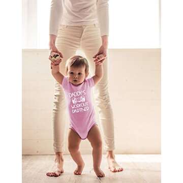 CBTwear Daddy's Workout Partner Baby Bodysuit - Adorable Boy Romper Clothing Funny Cute Infant Outfit (Newborn, Pink)