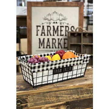 Rae Dunn Farm Fresh Basket - Stylish Storage Organizer