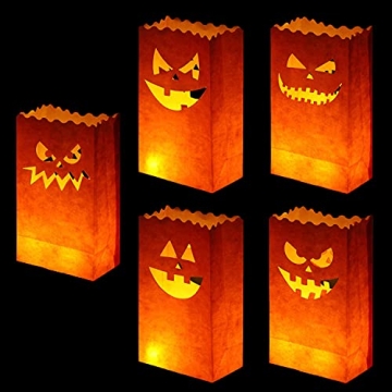 Stmarry 50 Pieces Halloween Luminary Bags for Enchanting Outdoor Decor