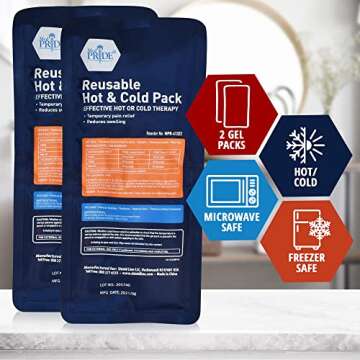 MED PRIDE Reusable [2 Gel Pads] Hot and Cold Packs for Hot & Cold Therapy - Microwavable Heating Pad...