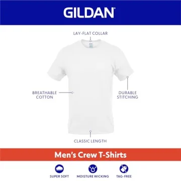 Soft Gildan Men's Crew T-Shirts - 5-Pack Multipack