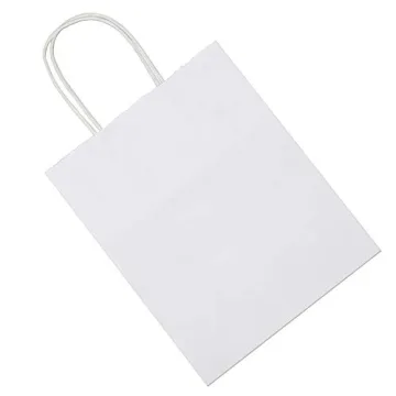 Bulk 100Pcs Medium White Kraft Paper Bags for Gifting