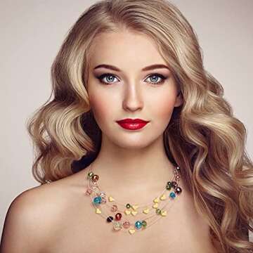 Hicarer 300 Heart Shaped Beads for DIY Craft Jewelry