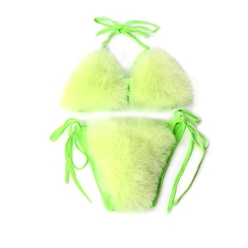 Luxurious Faux Fur Bikini Set for Standout Beach & Pool Moments