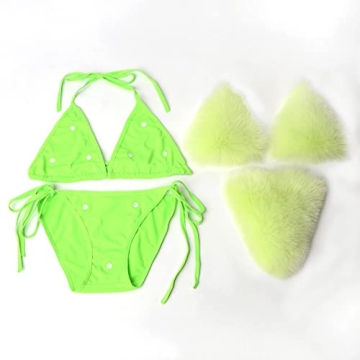 Sexy Faux Fur Bikini Set for Beach & Pool Parties