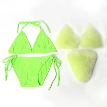 Sexy Faux Fur Bikini Set for Beach & Pool Parties
