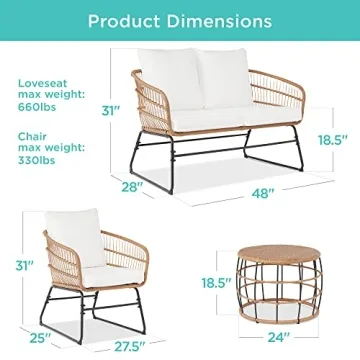 Best Choice Products Outdoor Wicker Patio Set Comfort