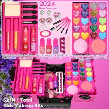 Kids Makeup Kit for Girls - 52 PCS Safe & Washable