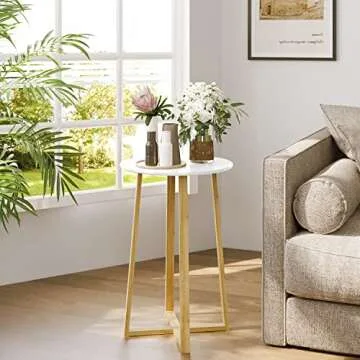 BAMEOS Side Table Modern Round End Accent Table
