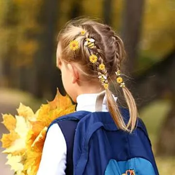 CCOZN 80 Pieces Tiny Resin Bees Daisy Flowers, Flatback Daisy Flowers Bumble Bees Embellishment Bee Decors with Box DIY Wreath Cake Decorations Flowers Bee for Crafts Two Groovy Party Decor