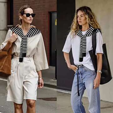 WaJuemy Sweater Shawl Wraps for Women Sweater Knitted Knotted Shawls Travel Casual Scarf Cape Should...