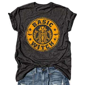 Basic Witch Halloween Graphic Tee for Women - Casual Fun
