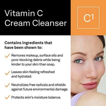 facetheory Vitamin C Cream Cleanser C1 - Daily Gentle Facial Cleanser, Skin Tightening, Brightening Face Wash, Vitamin C, Vegan and Cruelty-Free, Made in the UK | Scented | 5.7 Fl Oz
