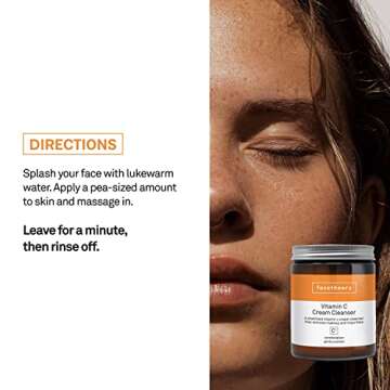 facetheory Vitamin C Cream Cleanser C1 - Daily Gentle Facial Cleanser, Skin Tightening, Brightening Face Wash, Vitamin C, Vegan and Cruelty-Free, Made in the UK | Scented | 5.7 Fl Oz