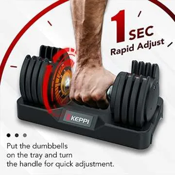 Keppi Adjustable Dumbbells Set-25lb single Dumbbells with Anti-Slip Metal Handle for Exercise & Fitness Fast Adjust Weight for Full Body Workout Fitness