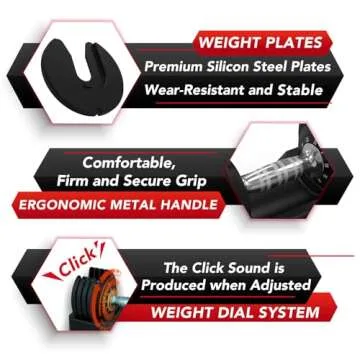 Keppi Adjustable Dumbbells Set-25lb single Dumbbells with Anti-Slip Metal Handle for Exercise & Fitness Fast Adjust Weight for Full Body Workout Fitness