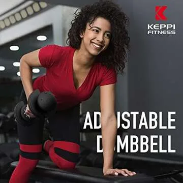 Keppi Adjustable Dumbbells Set-25lb single Dumbbells with Anti-Slip Metal Handle for Exercise & Fitness Fast Adjust Weight for Full Body Workout Fitness