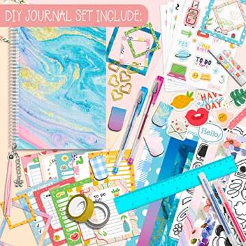 ABERLLS DIY Journal Kit for Girls, Birthday Gift for 6 7 8 9 10 11 12 Year Old Girl, Art Crafts Kits...