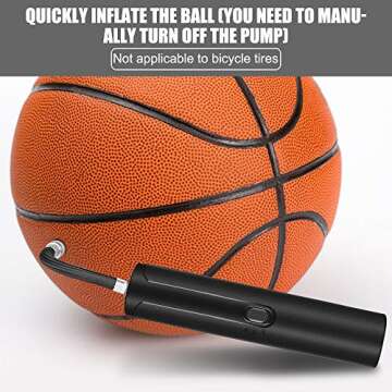 Zacro Electric Ball Pump with 7 Needles - Battery Powered, Hand held Pump to Fast inflate Soccer, Football, Volleyball, Basketball, Rugby, Water Polo, Handball, etc