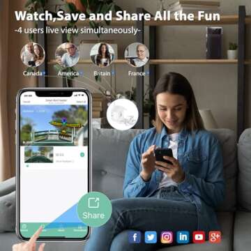Bird Feeder with Camera,Solar Powered Smart Feeders Camera with Hd Ai Identify Wild Bird Watching Camera for Outdoors,Wireless Auto Capture Video & Motion Detection, Ideal Gifts for Bird Lovers