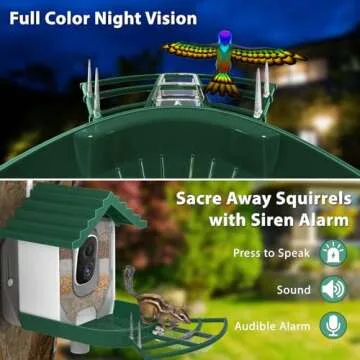Bird Feeder with Camera,Solar Powered Smart Feeders Camera with Hd Ai Identify Wild Bird Watching Camera for Outdoors,Wireless Auto Capture Video & Motion Detection, Ideal Gifts for Bird Lovers