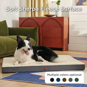 Bedsure Large Dog Bed for Crate - Orthopedic Waterproof Puppy Beds with Removable Washable Cover, Eg...