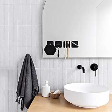 Tooletries - The 4-in-1 Tile Series - Secure Holders, Silicone Toiletry Organizer, Shower & Bathroom...