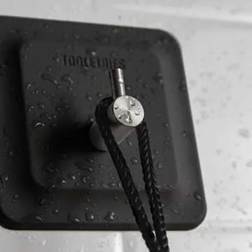 Tooletries - The 4-in-1 Tile Series - Secure Holders, Silicone Toiletry Organizer, Shower & Bathroom Accessory - Features Silicone-Grip Technology, Removable & Reusable - Charcoal